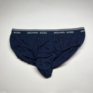 Michael Kors Men's Dark Blue Briefs with Logo Waistband